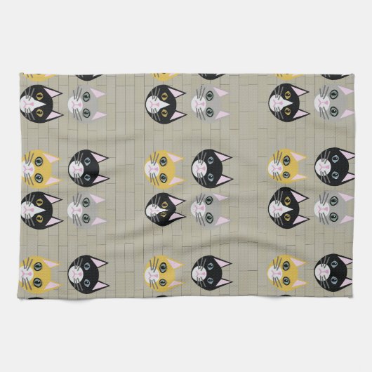 Katten baksteen theedoek (Horizontaal)