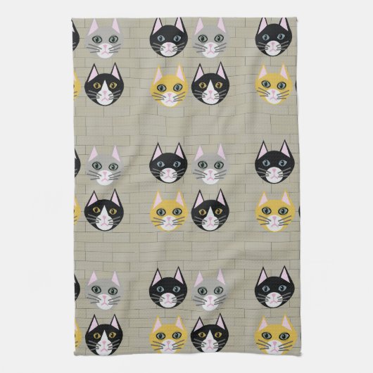 Katten baksteen theedoek (Verticaal)