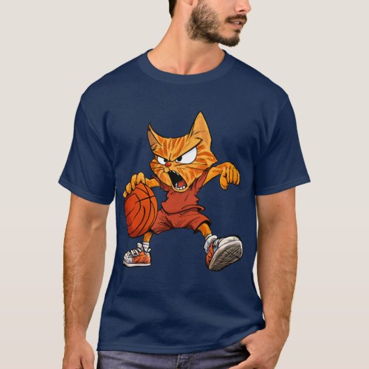 Katten basketbalspeler / basketbalkat T-shirt (Voorkant)