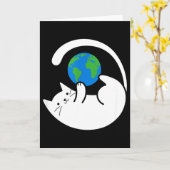 Katten Beheersen De Wereld Print Kaart (Gele Bloem)