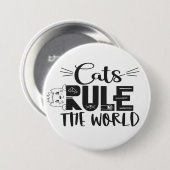 Katten bepalen de wereld door schattige kitten whi ronde button 7,6 cm (Voorkant /achterkant)