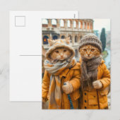 Katten bezoeken het Colosseum in Rome Feestdagenkaart (Voorkant / Achterkant)
