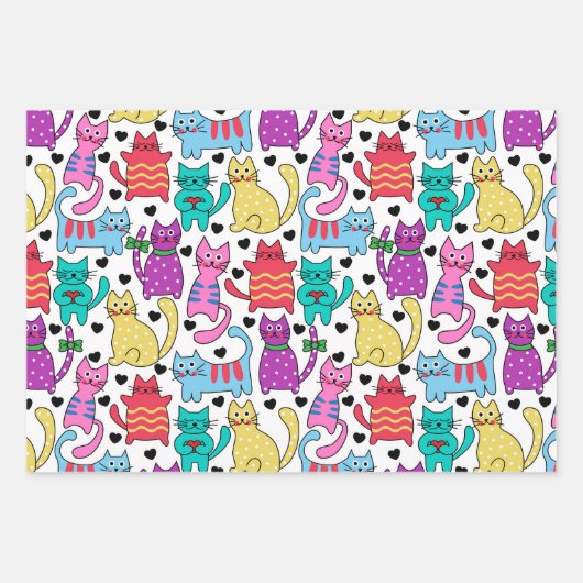 Katten bij afspelen inpakpapier vel (Voorkant 3)