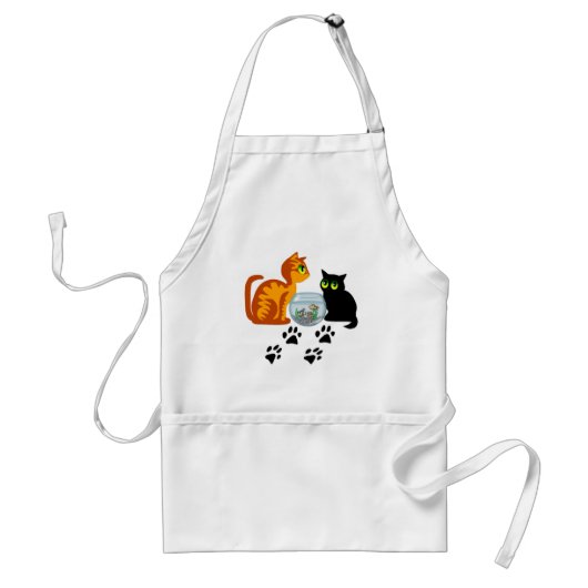 Katten bij afspelen standaard schort (Voorkant)