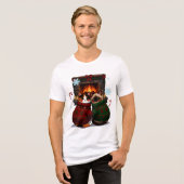 Katten bij de open haard Tri-Blend shirt (Voorkant volledig)