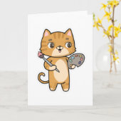 Katten bij het Schilderen met Kleur & Kwast Kaart (Gele Bloem)