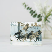 Katten bij het spelen door Louis Wain Feestdagenkaart (Staand voorkant)