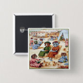 Katten bij het strand van Louis Wain Vierkante Button 5,1 Cm (Voorkant /achterkant)