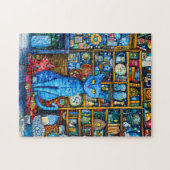 Katten bij kleurrijke plank legpuzzel (Horizontaal)