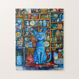 Katten bij kleurrijke plank legpuzzel