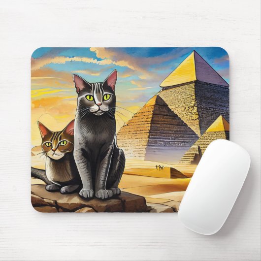 Katten bij piramides muismat! muismat (Met muis)