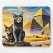 Katten bij piramides muismat! muismat (Voorkant)