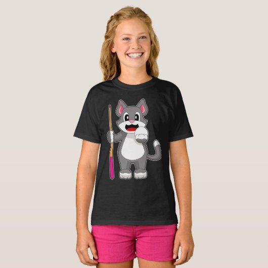 Katten Biljart Rij T-shirt (Voorkant volledig)