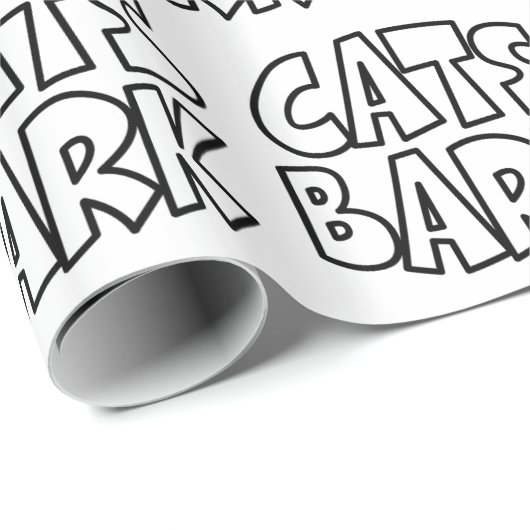 Katten blaffen cadeaupapier (Rol Hoek)