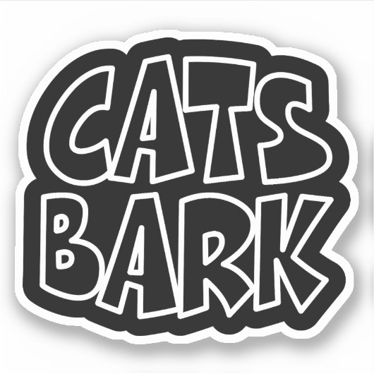 Katten blaffen sticker (Voorkant)