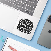 Katten blaffen sticker (Laptop met iPhone)