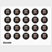 katten blij kerstmis grappig smerig smerig ronde sticker (Vel)