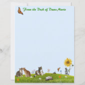 Katten-, Bloemen- en Vlinder Briefpapier (Achterkant)