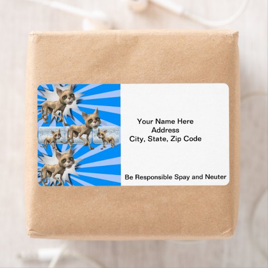 Katten Blue Spay en Neuter Labels (Insitu)