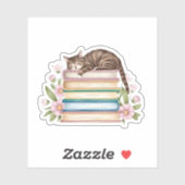 Katten, Boeken en Bloemen Sticker (Vel)