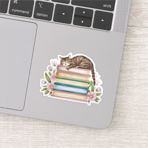 Katten, Boeken en Bloemen  Sticker