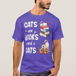 Katten, boeken en katten Happy papa Mam Book Rea T-shirt