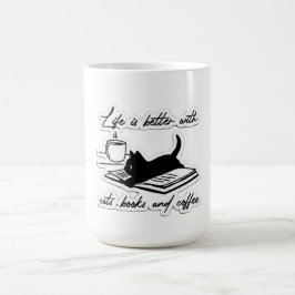 Katten, boeken en koffie koffiemok