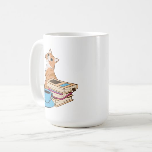 Katten, Boeken en Koffie Leuke Koffie Mok (Voorkant links)