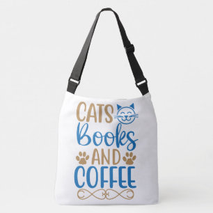 Katten, boeken en koffie-Tas Crossbody Tas