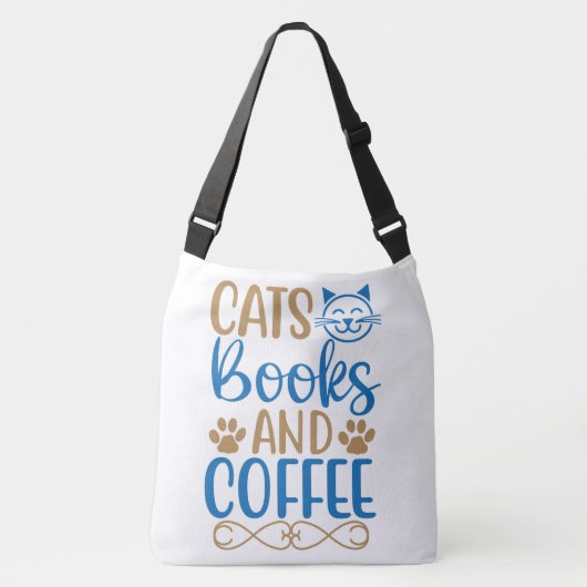 Katten, boeken en koffie-Tas Crossbody Tas (Voorkant)