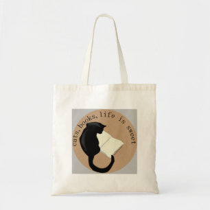 Katten, Boeken, het leven is lief v2 Tote Bag