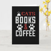 Katten Boeken & Koffie v2 Kaart (Gele Bloem)