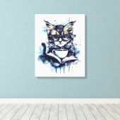 Katten Boeken Koffie Waterverf Boho Abstract Canvas Afdruk (Insitu (Houten vloer))