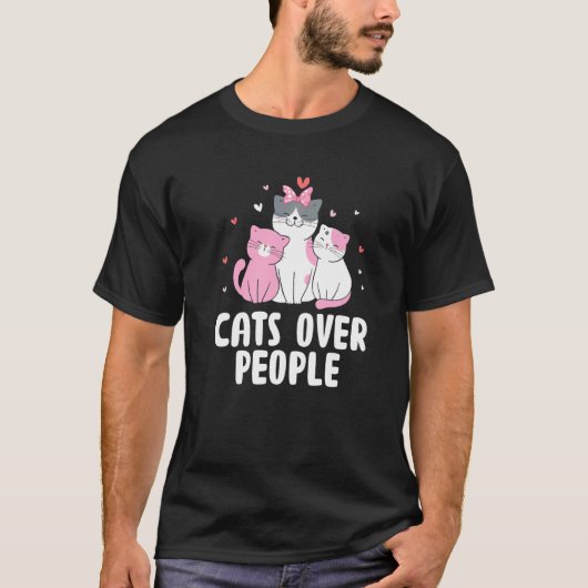 Katten boven mensen Introvert kat antisociale kitt T-shirt (Voorkant)
