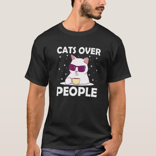 Katten Boven Mensen Introvert Kat Antisociale Kitt T-shirt (Voorkant)