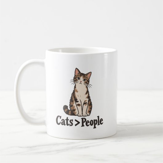 Katten boven mensen Introvert Kat Moeder Mok (Links)