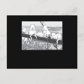 Katten bovenop een Skyscraper Lunch Parody Cats Ki Briefkaart