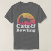 Katten, BowlingMannen en -kat en -Bowling T-shirt (Design voorkant)