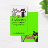 Katten breien naalden garen cadeau label visitekaa visitekaartje (Bureau)
