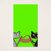 Katten breien naalden garen cadeau label visitekaa visitekaartje (Achterkant)