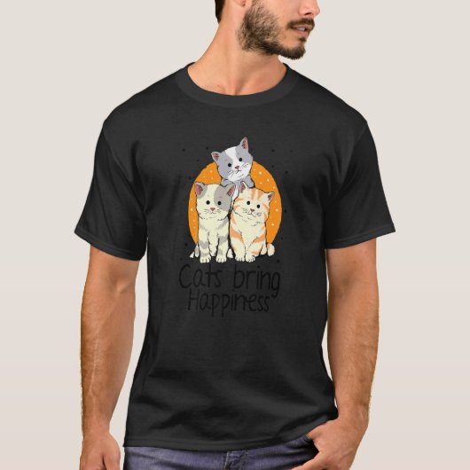 Katten brengen gelukkige kat eigenaar kat opleidin t-shirt (Voorkant)