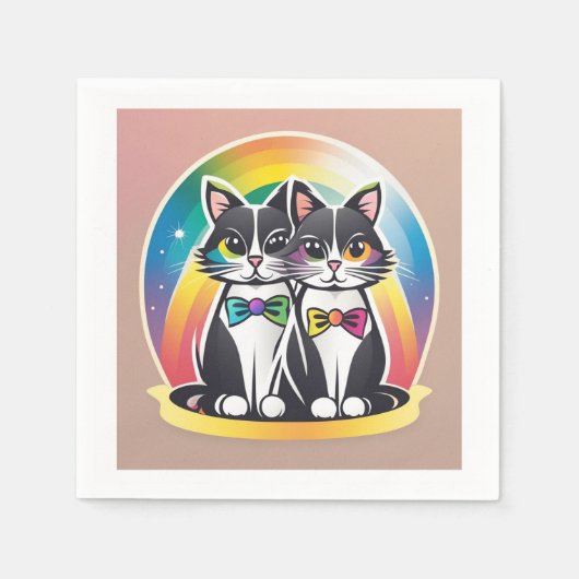 Katten BRUID EN BRUIDEGOM Servet (Voorkant)