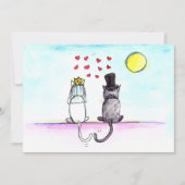 Katten bruiloft bruid en bruidegom bruiloft uitnod kaart (Voorkant)