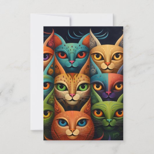 Katten bruiloft RSVP kaartje (Voorkant)