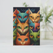 Katten bruiloft RSVP kaartje (Staand voorkant)