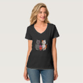 katten buizen thee drinken t-shirt (Voorkant volledig)