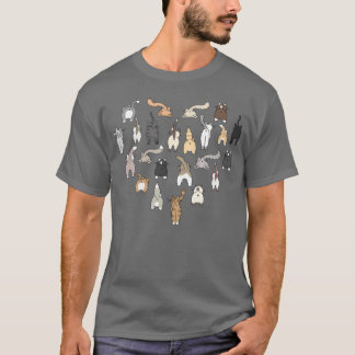 Katten Buttaholic Funny Cat Butt Crazy Cat Gifts B T-shirt