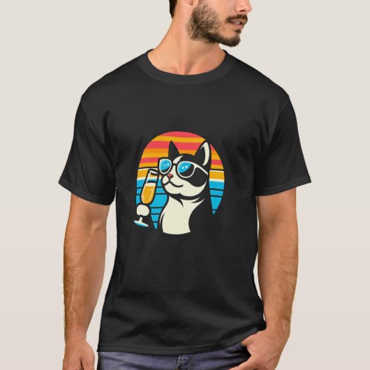 Katten Cadeau Feest Mousserende Wijn T-shirt (Voorkant)