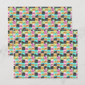 Katten Cadeau | Mooie Kawaii Katten Patroon Briefkaart (Voorkant / Achterkant)