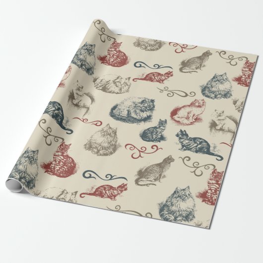 katten cadeaupapier (Uitgerold)